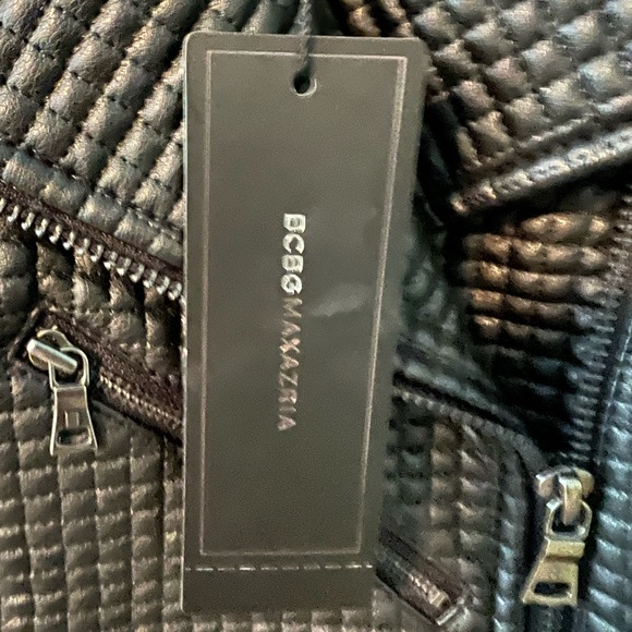 🖤 🆕 BCBG Maxazria Faux Leather Moto Vest - Picture 10 of 12